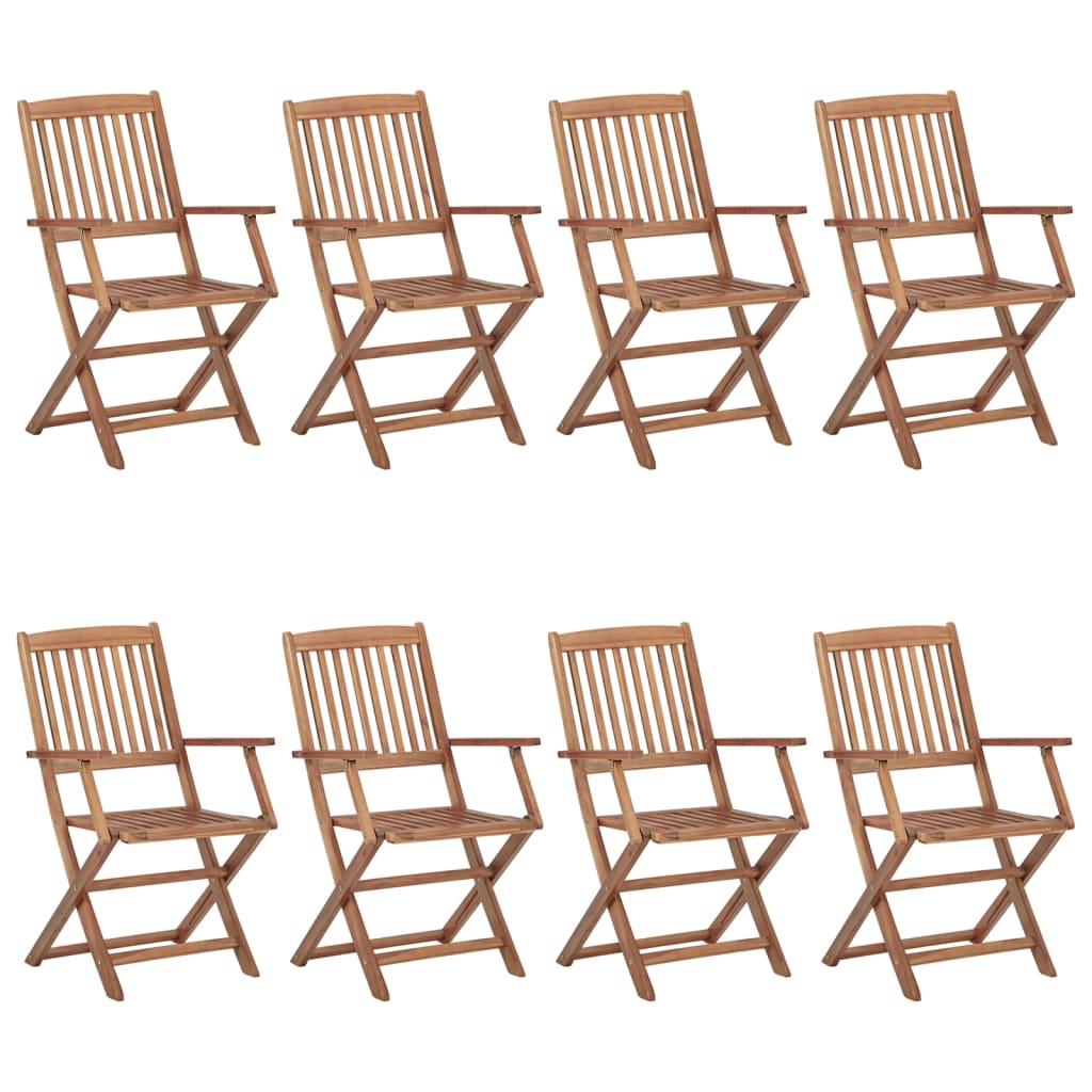 Berkfield Folding Outdoor Chairs 8 pcs Solid Acacia Wood