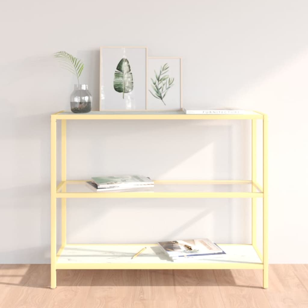 Berkfield Shelf White Marble and Transparent 100x36x90 cm Tempered Glass