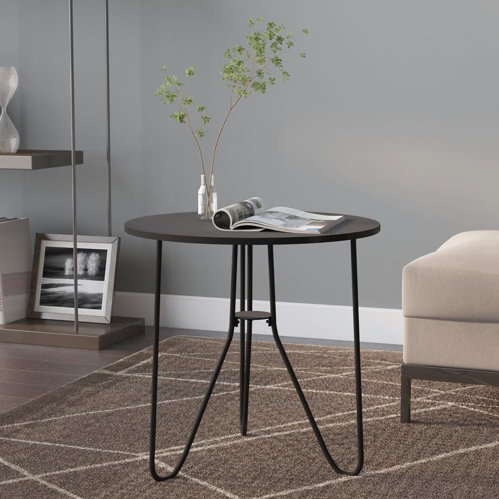 Berkfield Tea Table Black 48 cm MDF and Iron