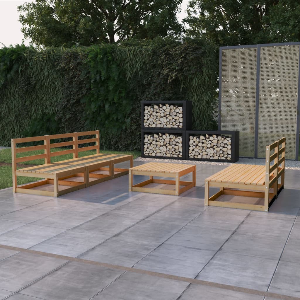 Berkfield 6 Piece Garden Lounge Set Solid Wood Pine
