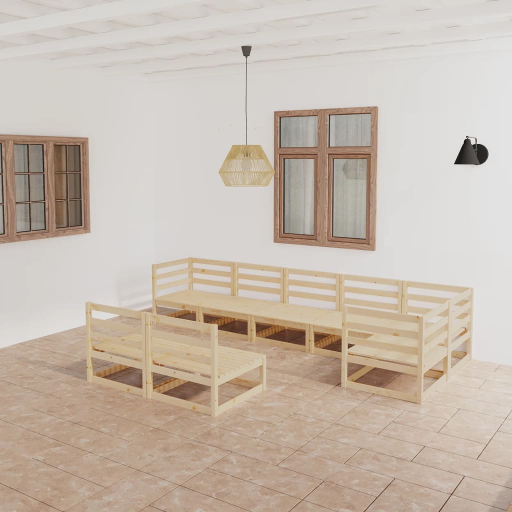 Berkfield 8 Piece Garden Lounge Set Solid Wood Pine