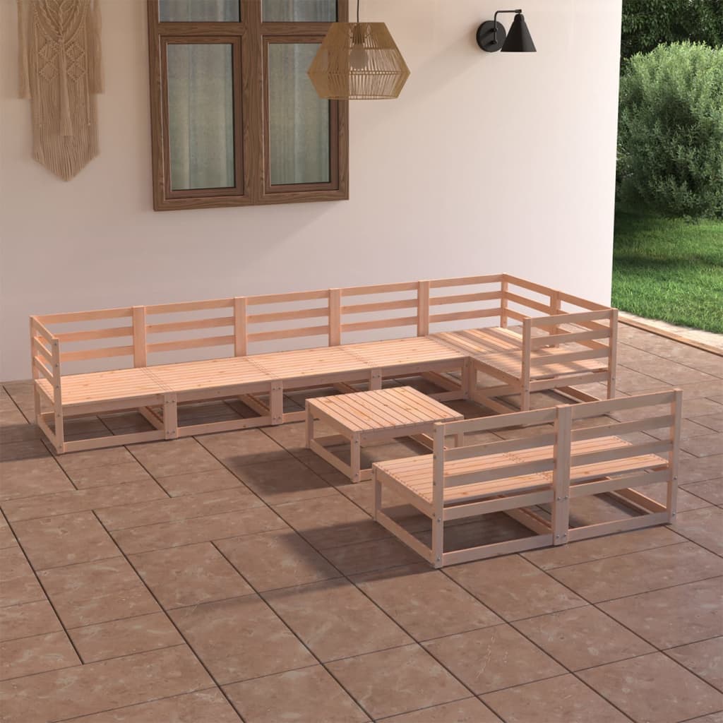 Berkfield 9 Piece Garden Lounge Set Solid Pinewood