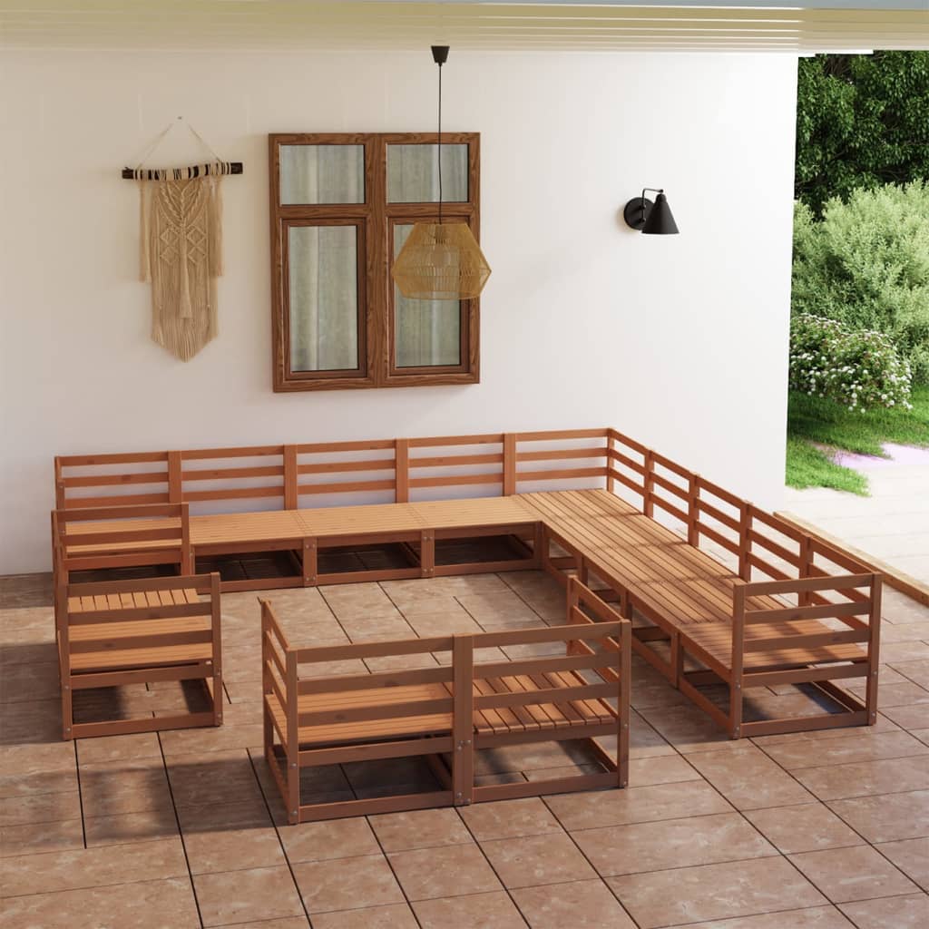 Berkfield 13 Piece Garden Lounge Set Solid Pinewood