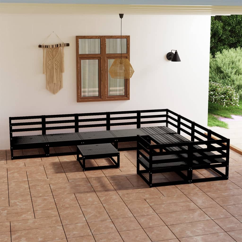Berkfield 10 Piece Garden Lounge Set Solid Pinewood