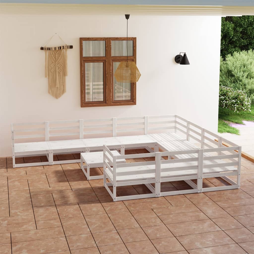 Berkfield 11 Piece Garden Lounge Set Solid Pinewood