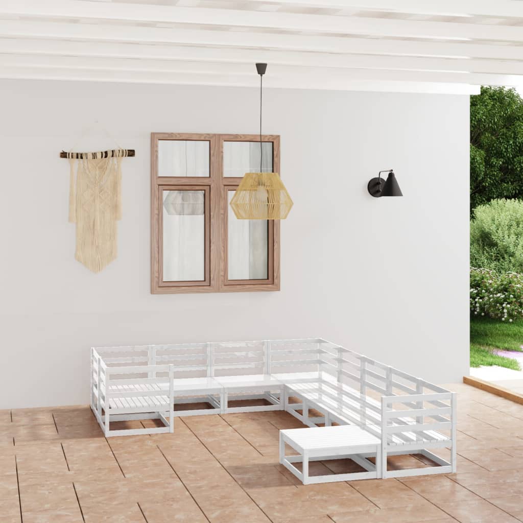 Berkfield 10 Piece Garden Lounge Set Solid Pinewood