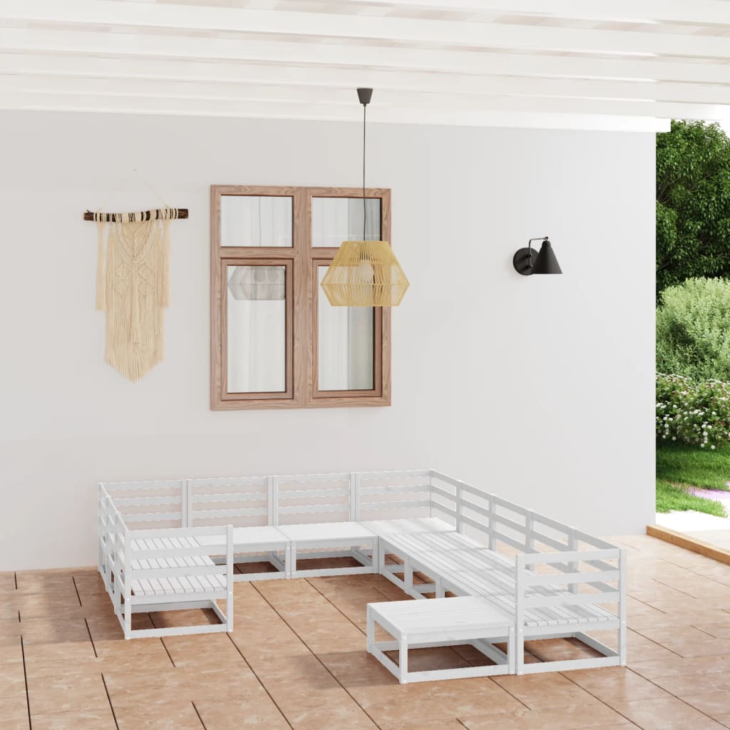 Berkfield 11 Piece Garden Lounge Set Solid Pinewood