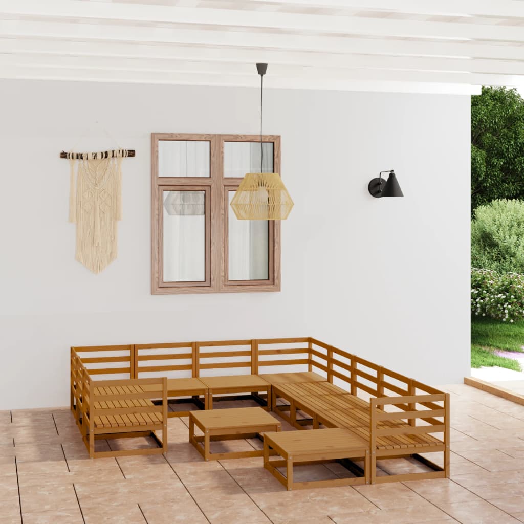 Berkfield 12 Piece Garden Lounge Set Solid Wood Pine