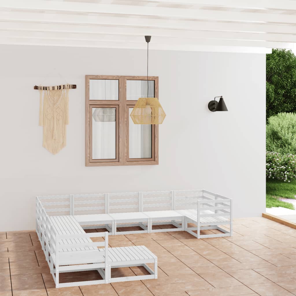 Berkfield 11 Piece Garden Lounge Set Solid Pinewood