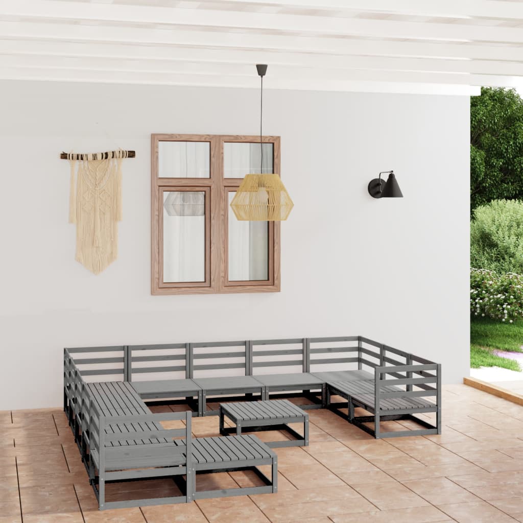 Berkfield 13 Piece Garden Lounge Set Solid Pinewood