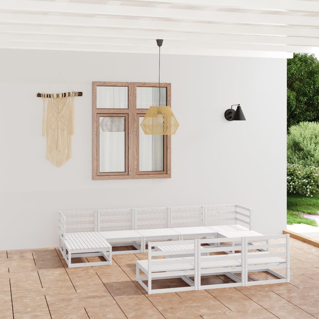 Berkfield 11 Piece Garden Lounge Set Solid Pinewood