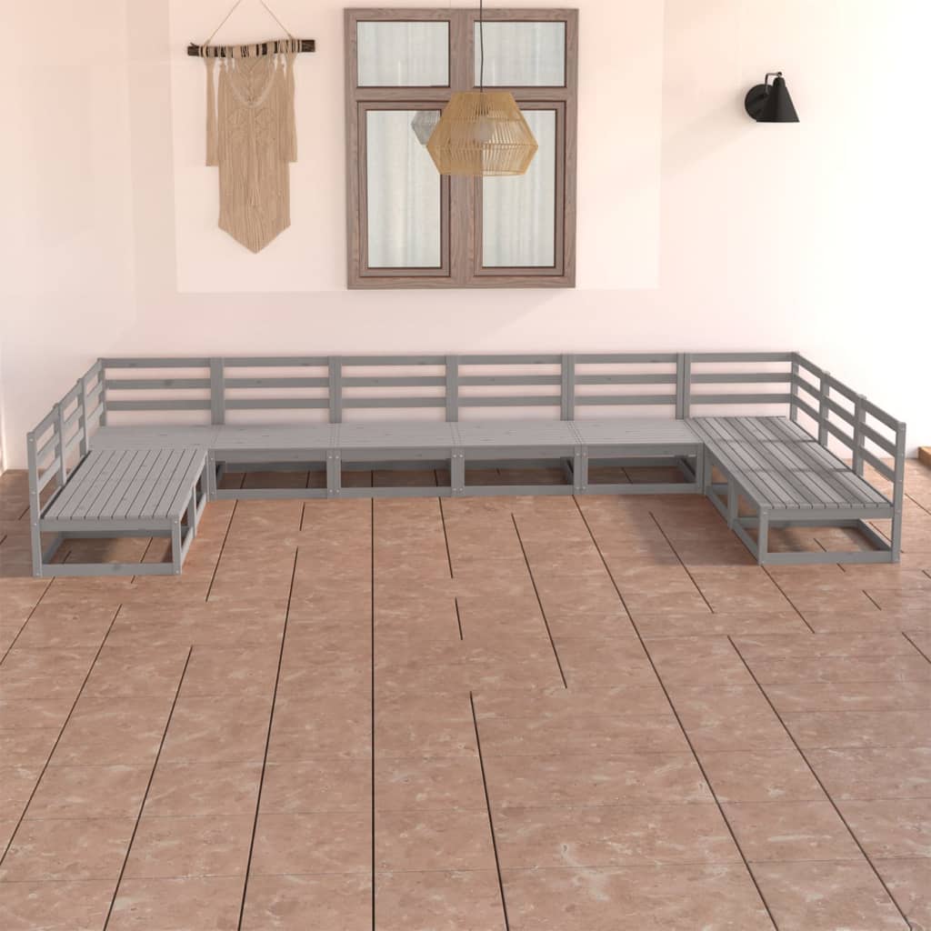 Berkfield 10 Piece Garden Lounge Set Solid Pinewood