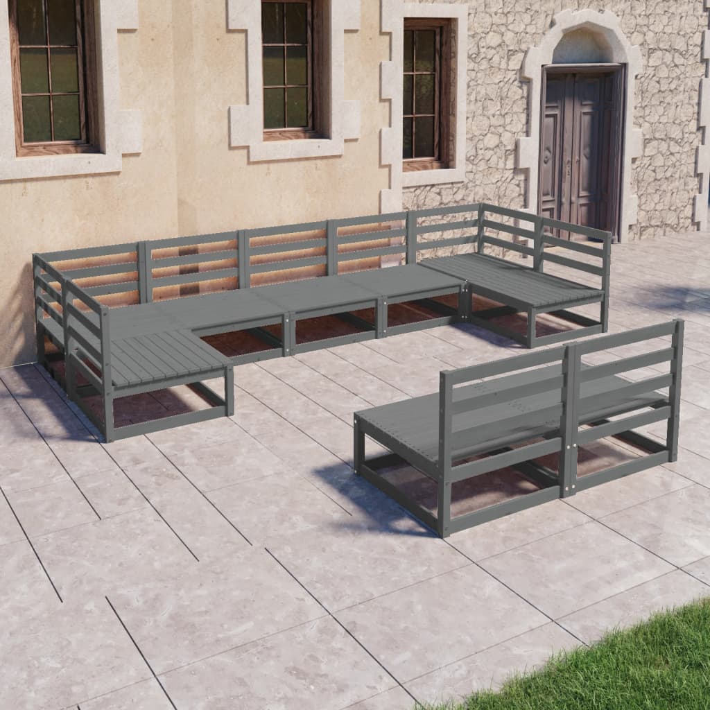 Berkfield 9 Piece Garden Lounge Set Solid Pinewood