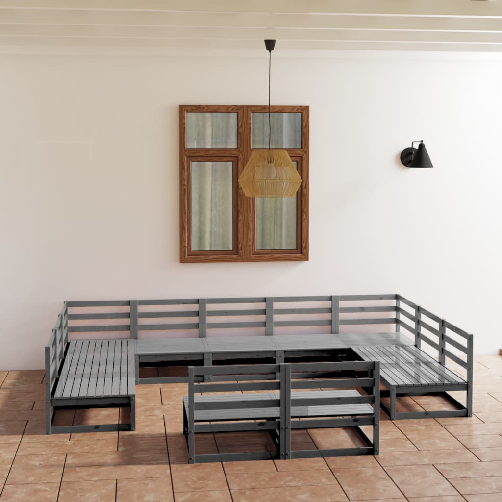 Berkfield 11 Piece Garden Lounge Set Solid Pinewood