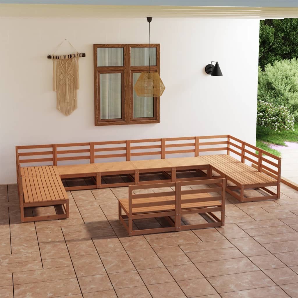 Berkfield 12 Piece Garden Lounge Set Solid Pinewood