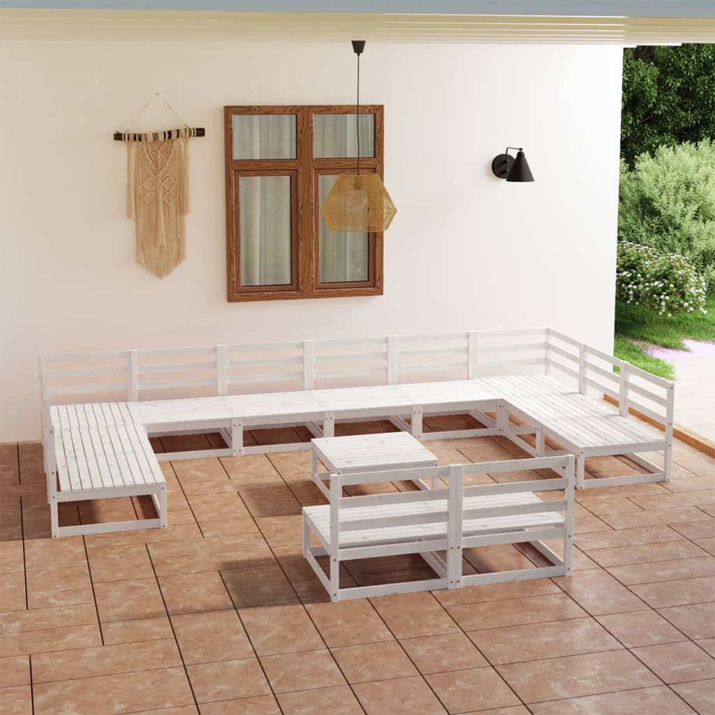 Berkfield 13 Piece Garden Lounge Set Solid Wood Pine