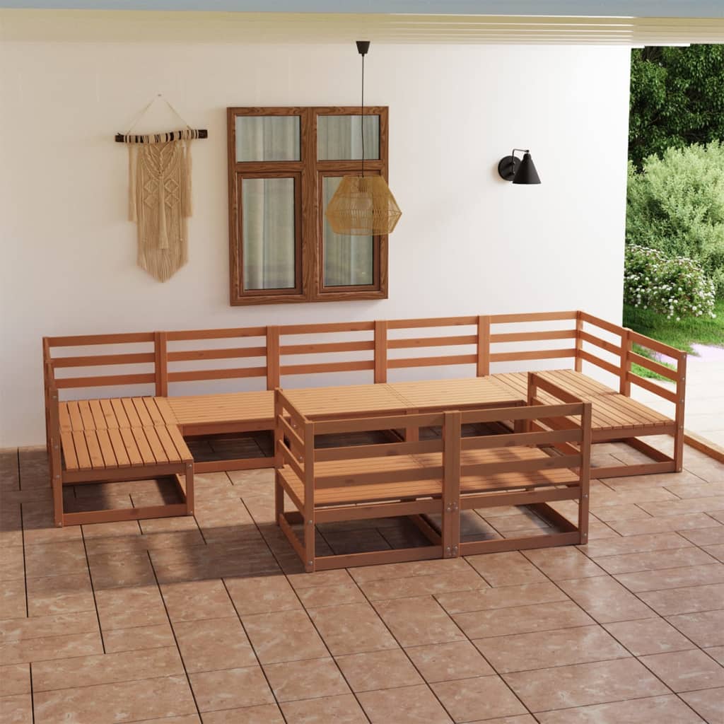 Berkfield 9 Piece Garden Lounge Set Solid Pinewood