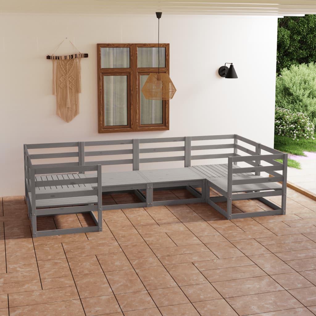 Berkfield 6 Piece Garden Lounge Set Solid Pinewood