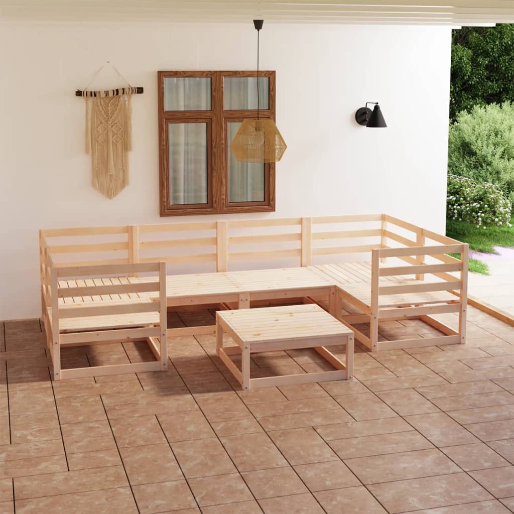 Berkfield 7 Piece Garden Lounge Set Solid Wood Pine