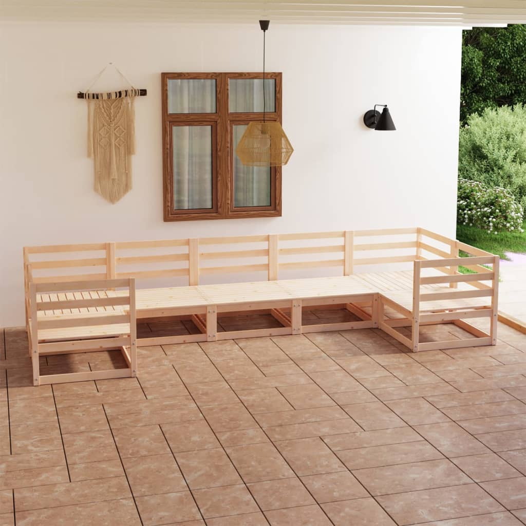 Berkfield 7 Piece Garden Lounge Set Solid Pinewood