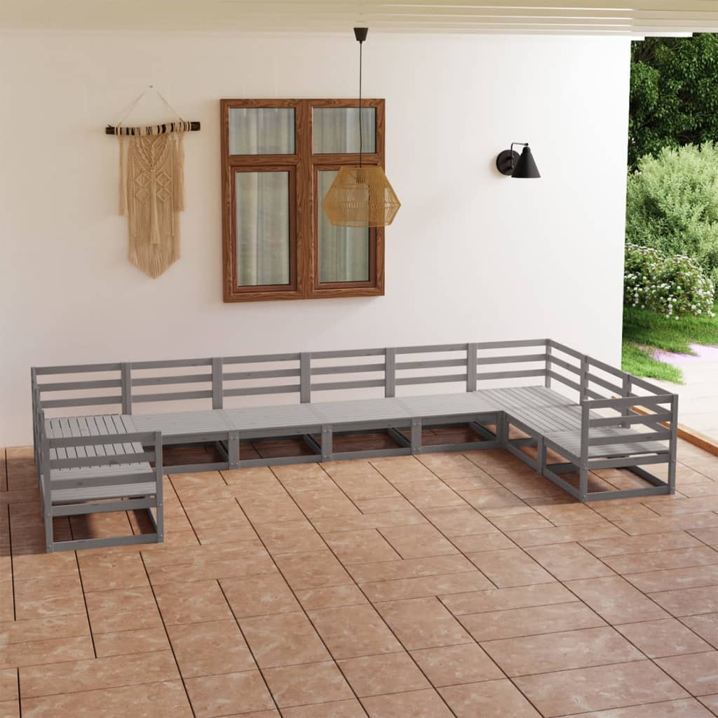 Berkfield 10 Piece Garden Lounge Set Solid Pinewood