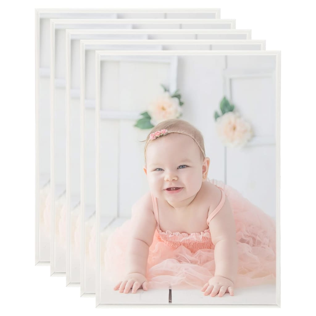 Berkfield Photo Frames Collage 5 pcs for Wall or Table Silver 18x24cm MDF
