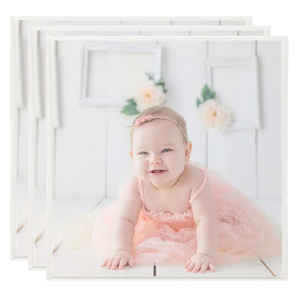 Berkfield Photo Frames Collage 3 pcs for Wall or Table Silver 20x20cm MDF
