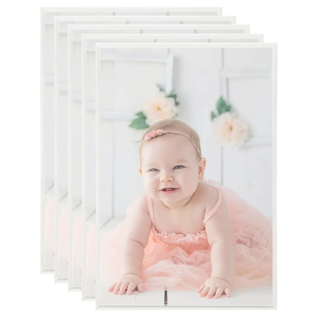 Berkfield Photo Frames Collage 5 pcs for Table Silver 21x29.7 cm MDF