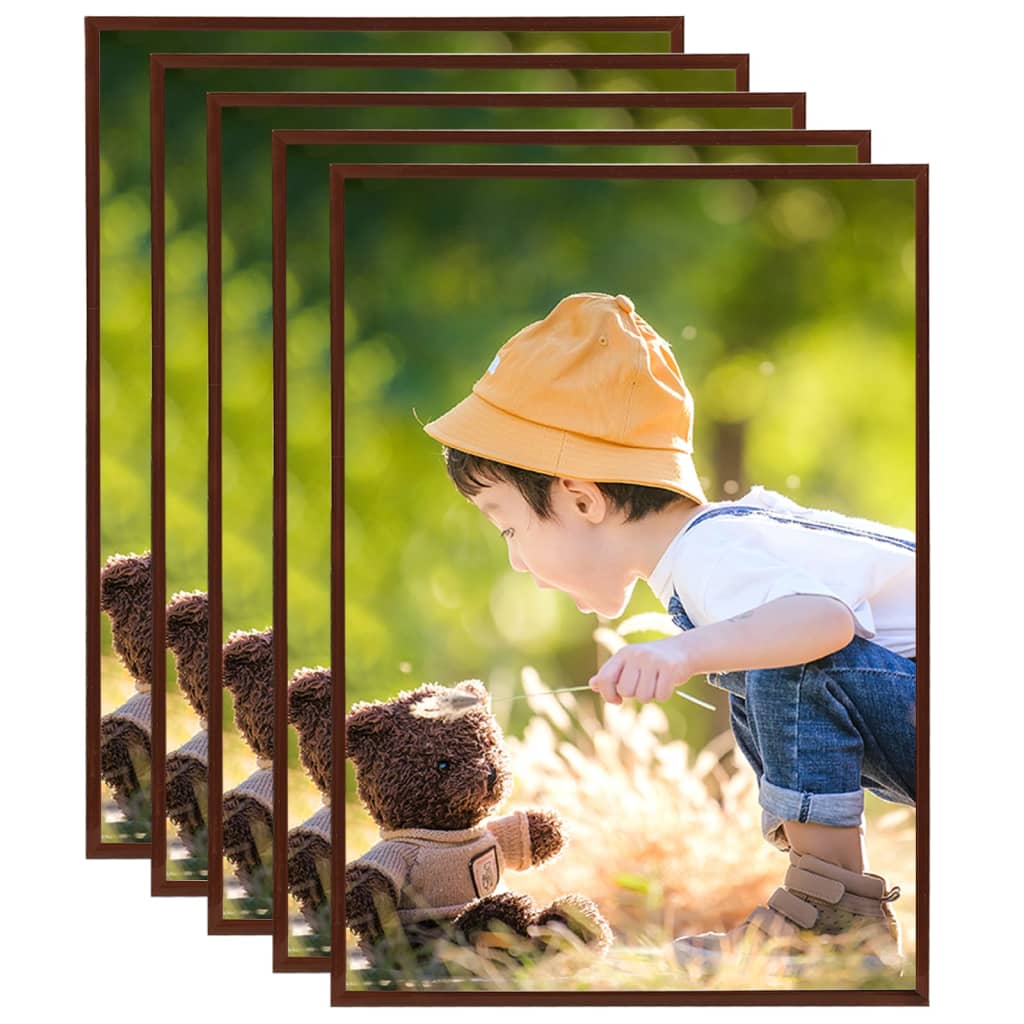 Berkfield Photo Frames Collage 5 pcs for Wall or Table Bronze 18x24cm MDF