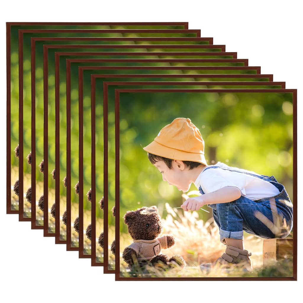 Berkfield Photo Frames Collage 10pcs for Wall or Table Bronze 20x20cm MDF