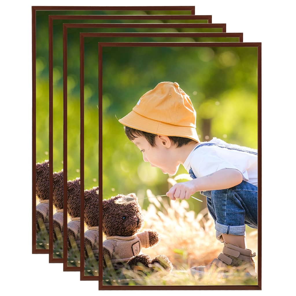 Berkfield Photo Frames Collage 5 pcs for Table Bronze 28x35cm MDF