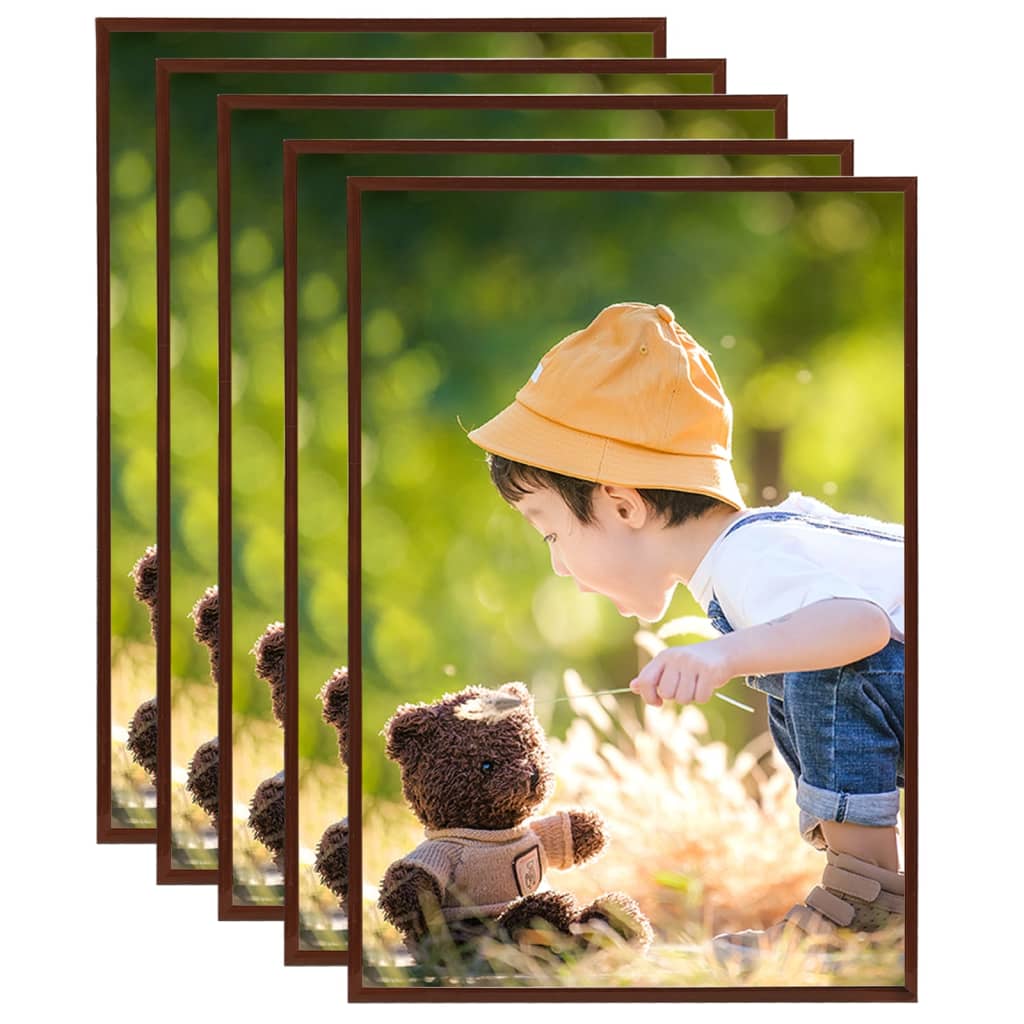 Berkfield Photo Frames Collage 5 pcs for Wall/Table Bronze 29.7x42 cm MDF