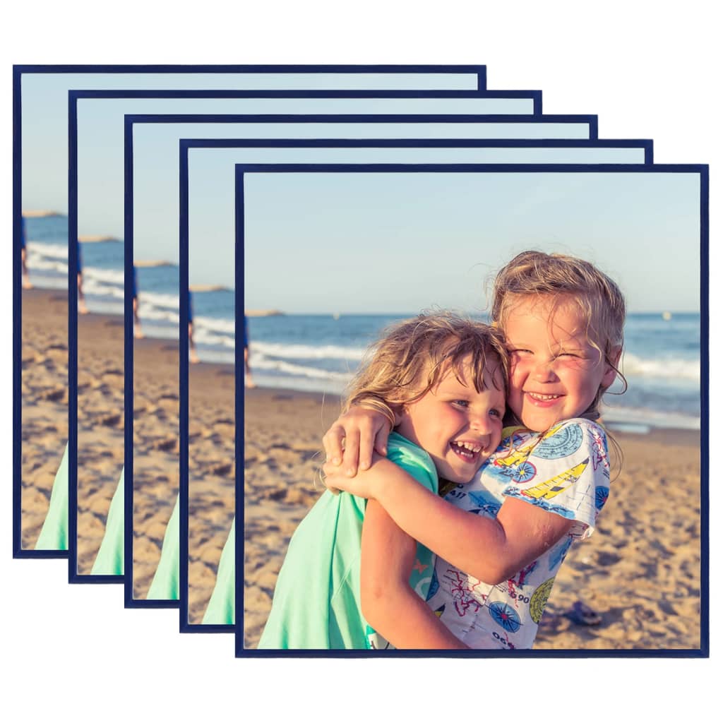 Berkfield Photo Frames Collage 5 pcs for Wall or Table Blue 20x20 cm MDF