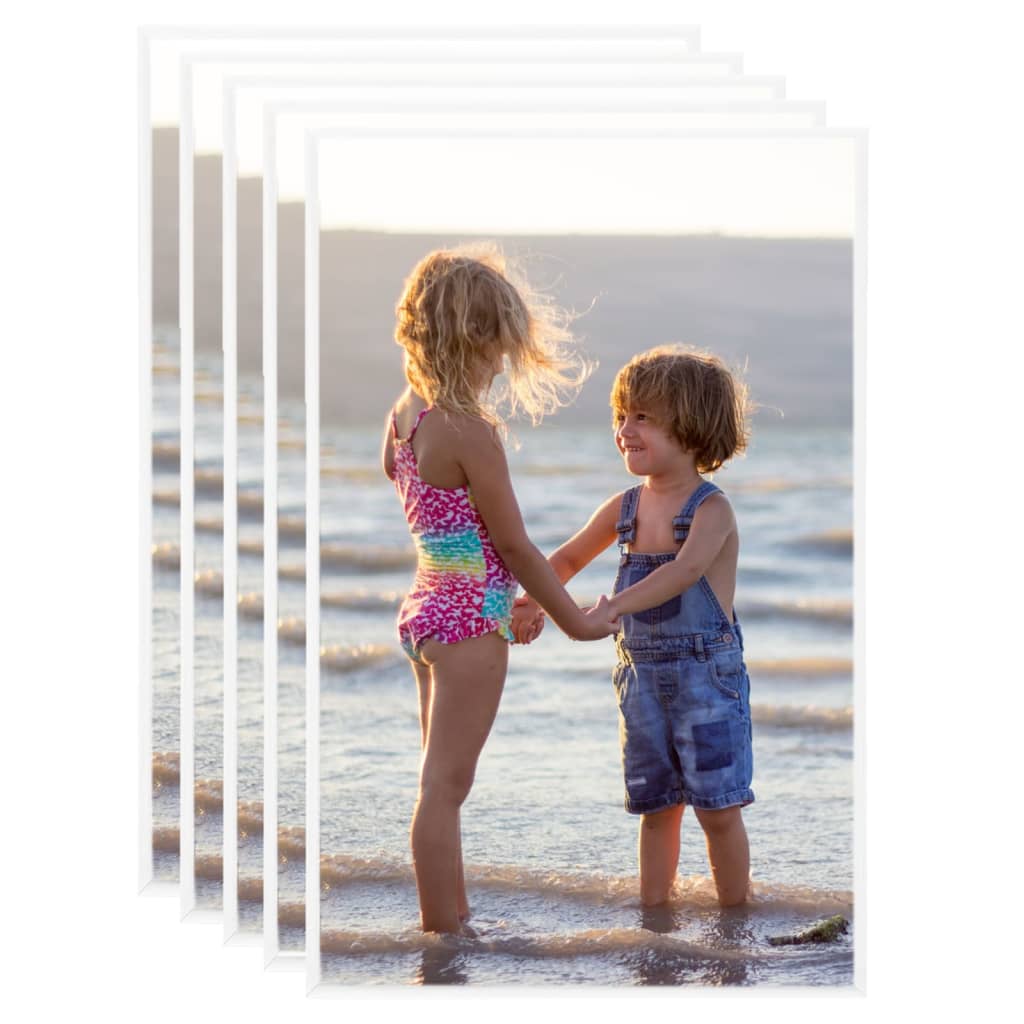 Berkfield Photo Frames Collage 5 pcs for Table White 10x15 cm MDF