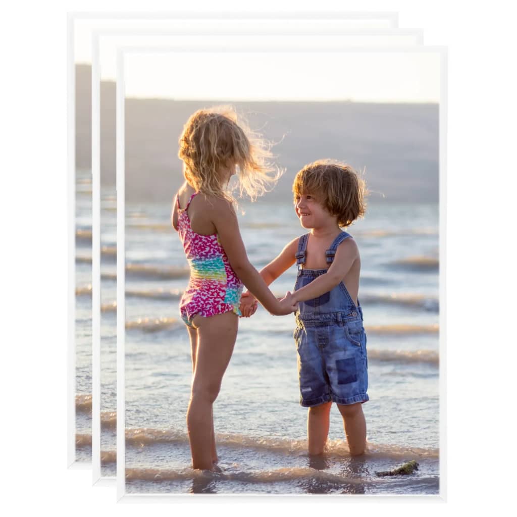 Berkfield Photo Frames Collage 3 pcs for Table White 18x24 cm MDF