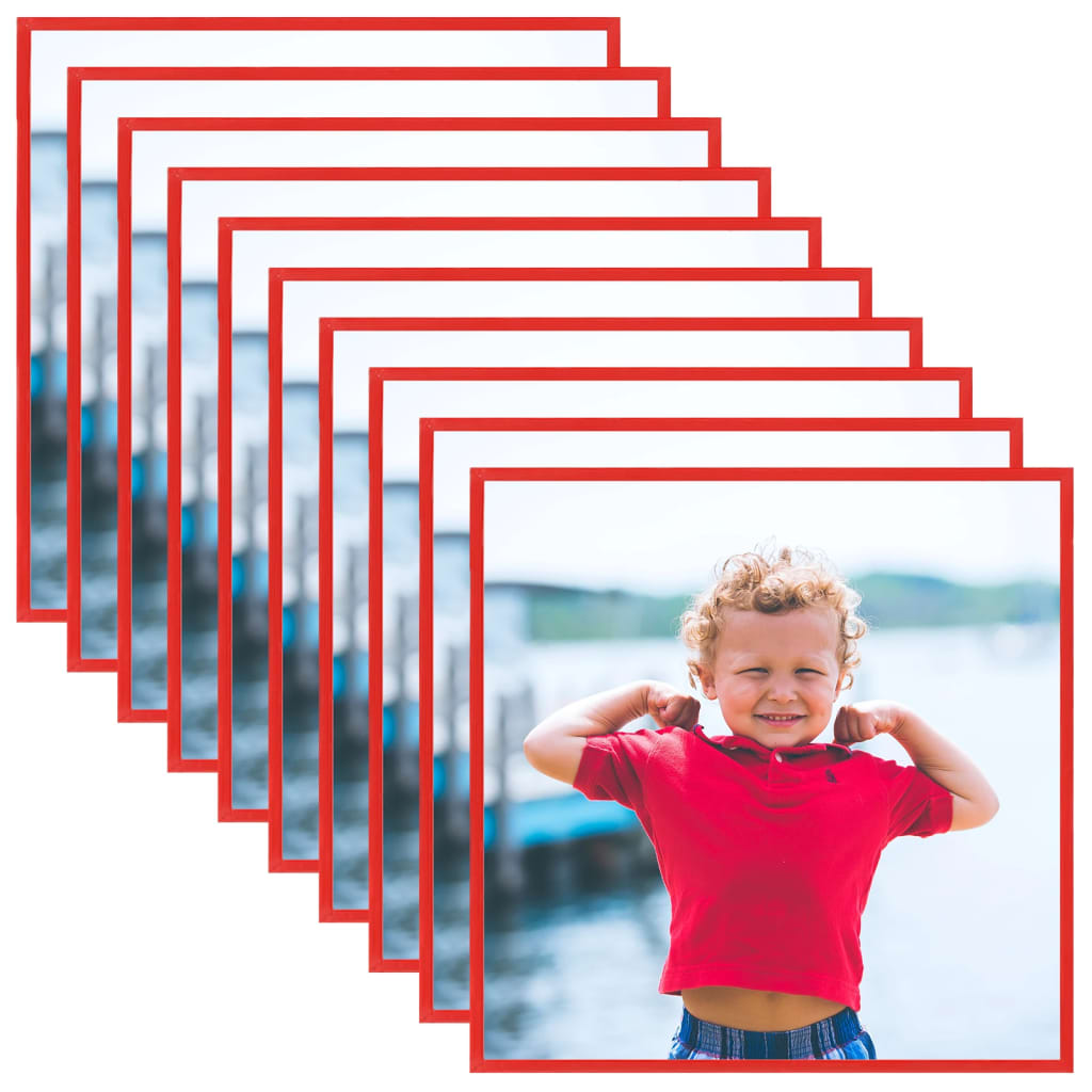 Berkfield Photo Frames Collage 10 pcs for Wall or Table Red 20x20 cm MDF