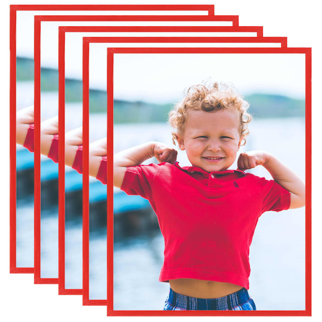 Berkfield Photo Frames Collage 5 pcs for Wall or Table Red 40x50 cm MDF