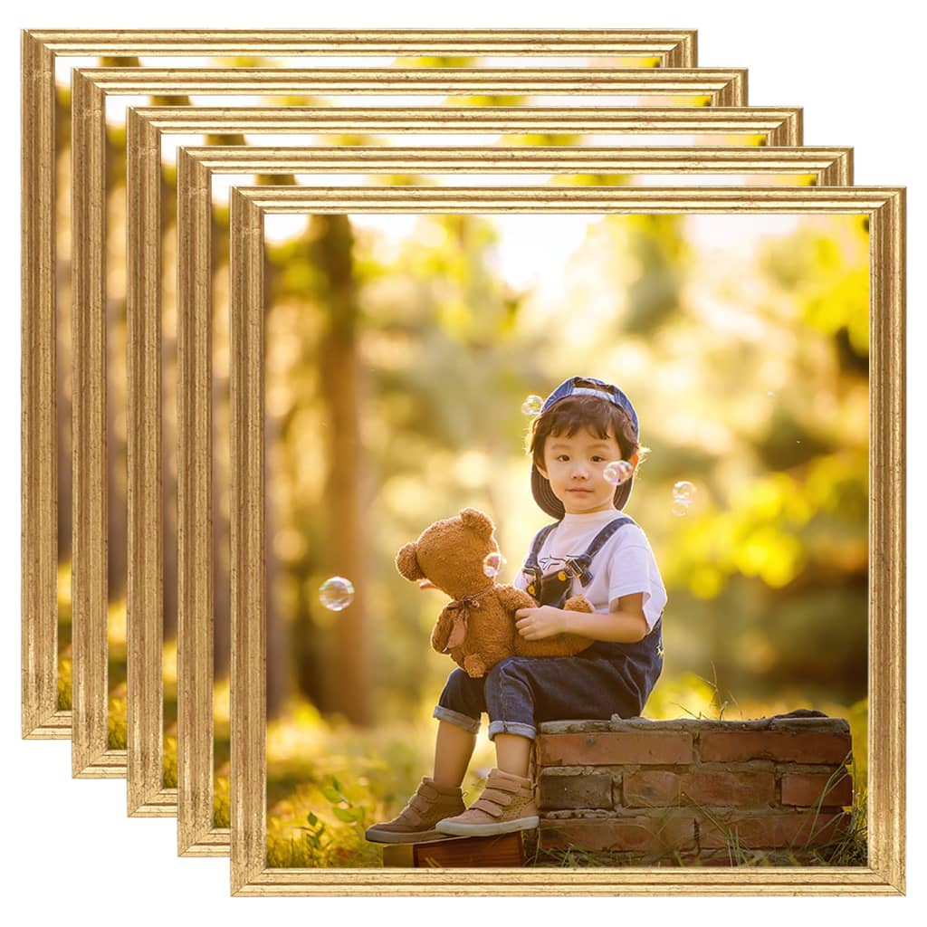 Berkfield Photo Frames Collage 5 pcs for Wall or Table Gold 50x50 cm MDF