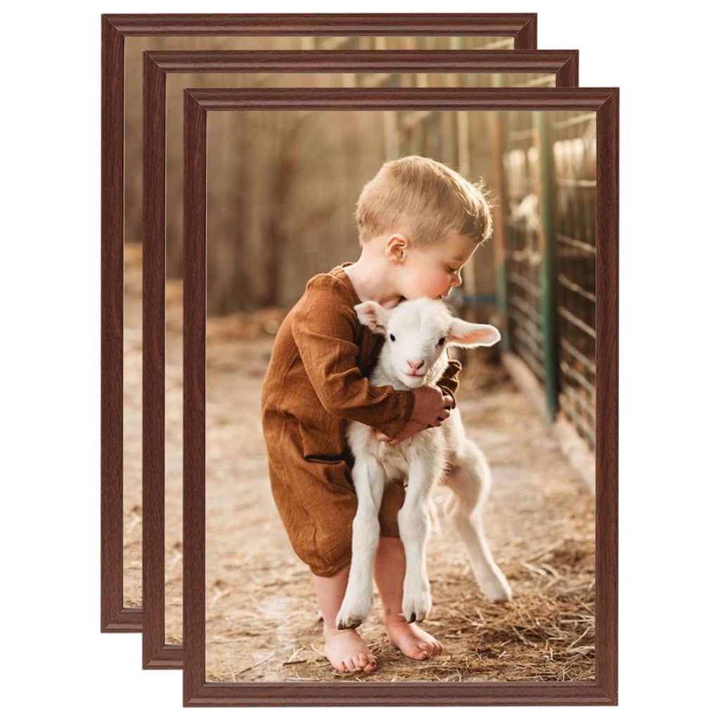 Berkfield Photo Frames Collage 3 pcs for Table Brown 15x21 cm MDF