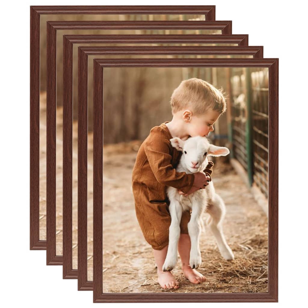 Berkfield Photo Frames Collage 5 pcs for Wall Brown 40x50 cm MDF