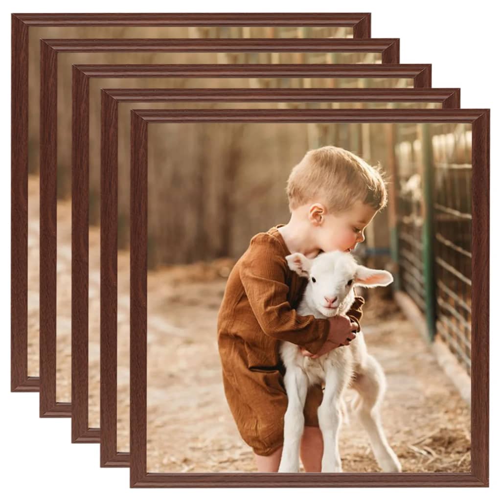 Berkfield Photo Frames Collage 5 pcs for Wall or Table Brown 50x50 cm MDF
