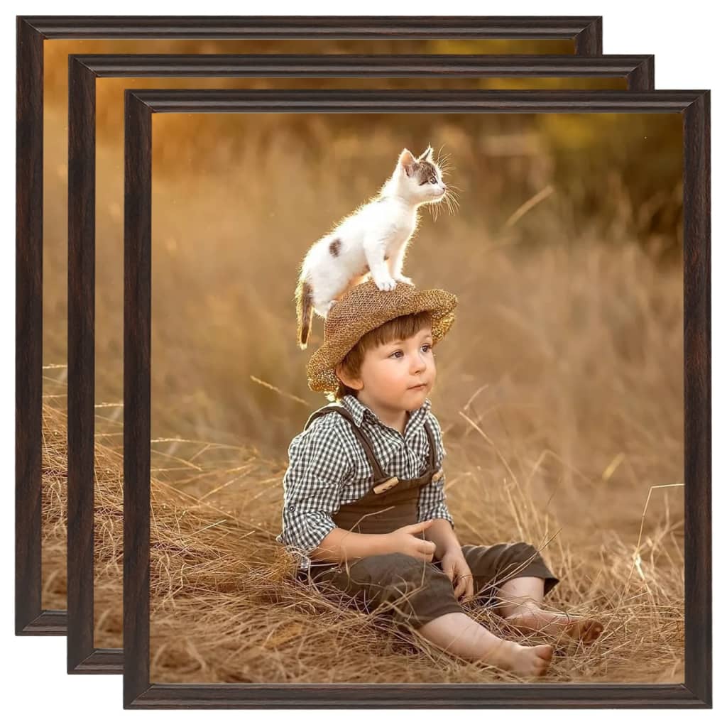 Berkfield Photo Frames Collage 3 pcs for Wall Black 50x50 cm MDF