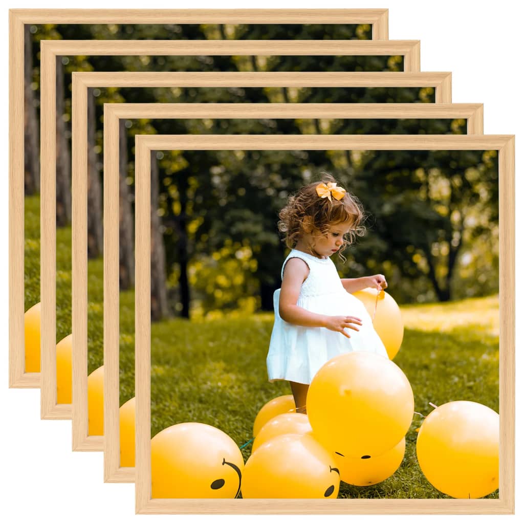 Berkfield Photo Frames Collage 5 pcs for Wall Light Oak 40x40 cm