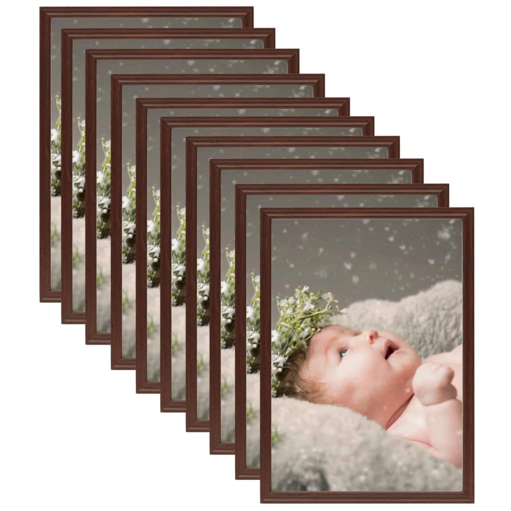 Berkfield Photo Frames Collage 10 pcs for Table Dark Red 10x15 cm