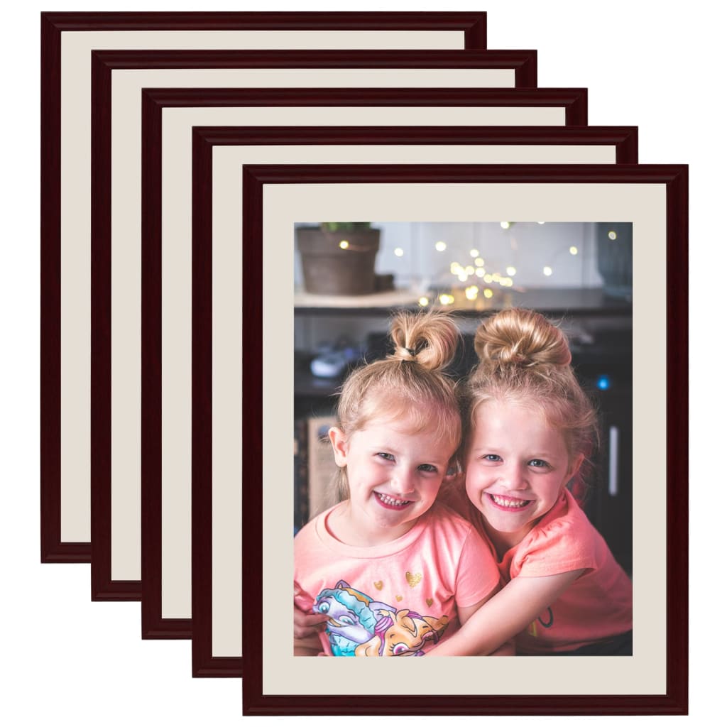 Berkfield Photo Frames Collage 5 pcs for Table Dark Red 18x24 cm