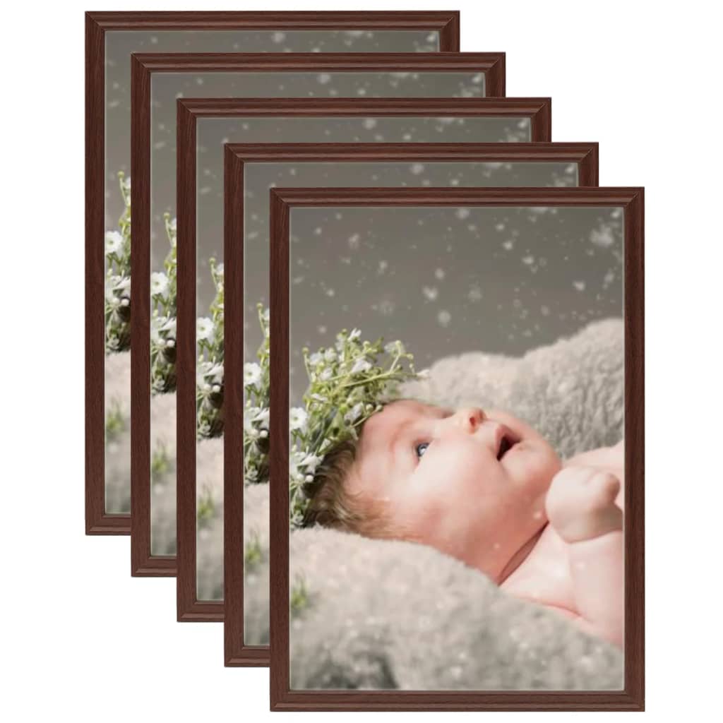 Berkfield Photo Frames Collage 5 pcs for Wall or Table Dark Red 29.7x42 cm