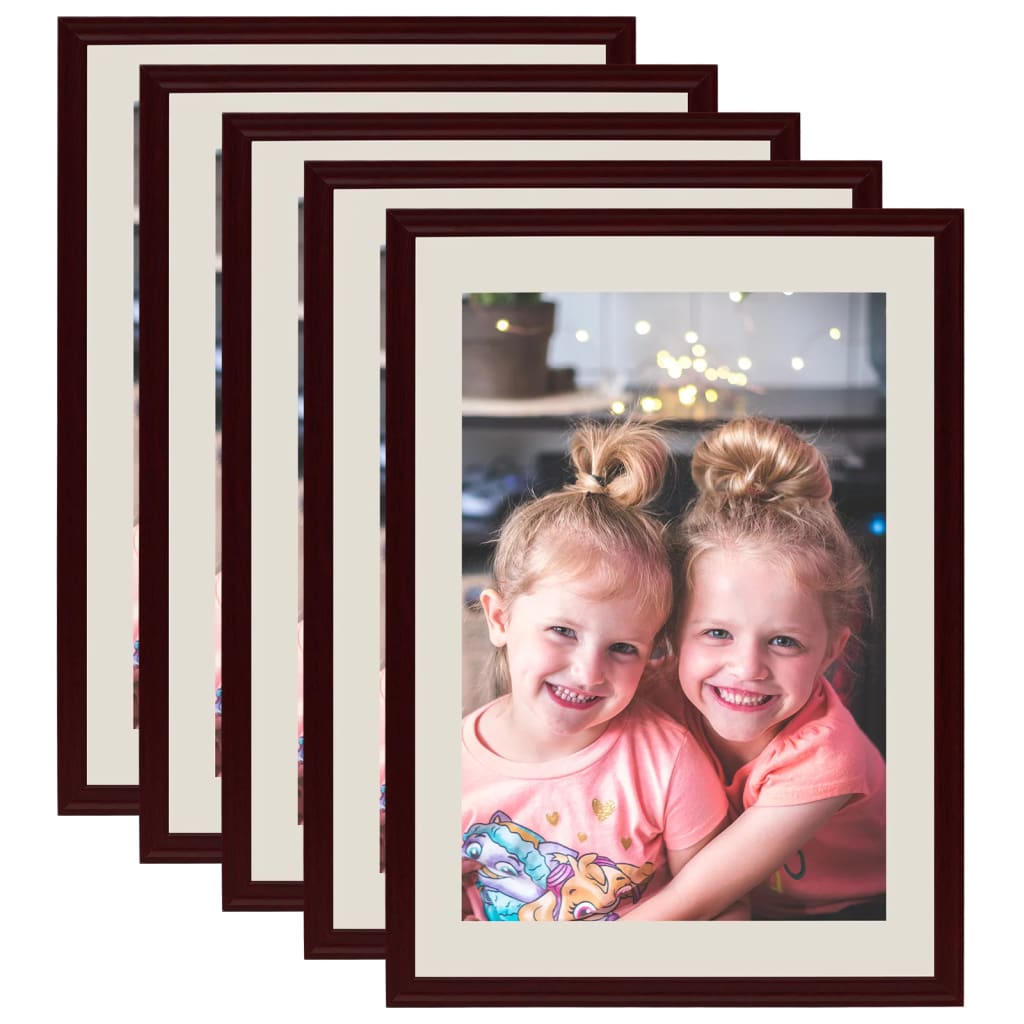 Berkfield Photo Frames Collage 5 pcs for Wall or Table Dark Red 42x59.4 cm