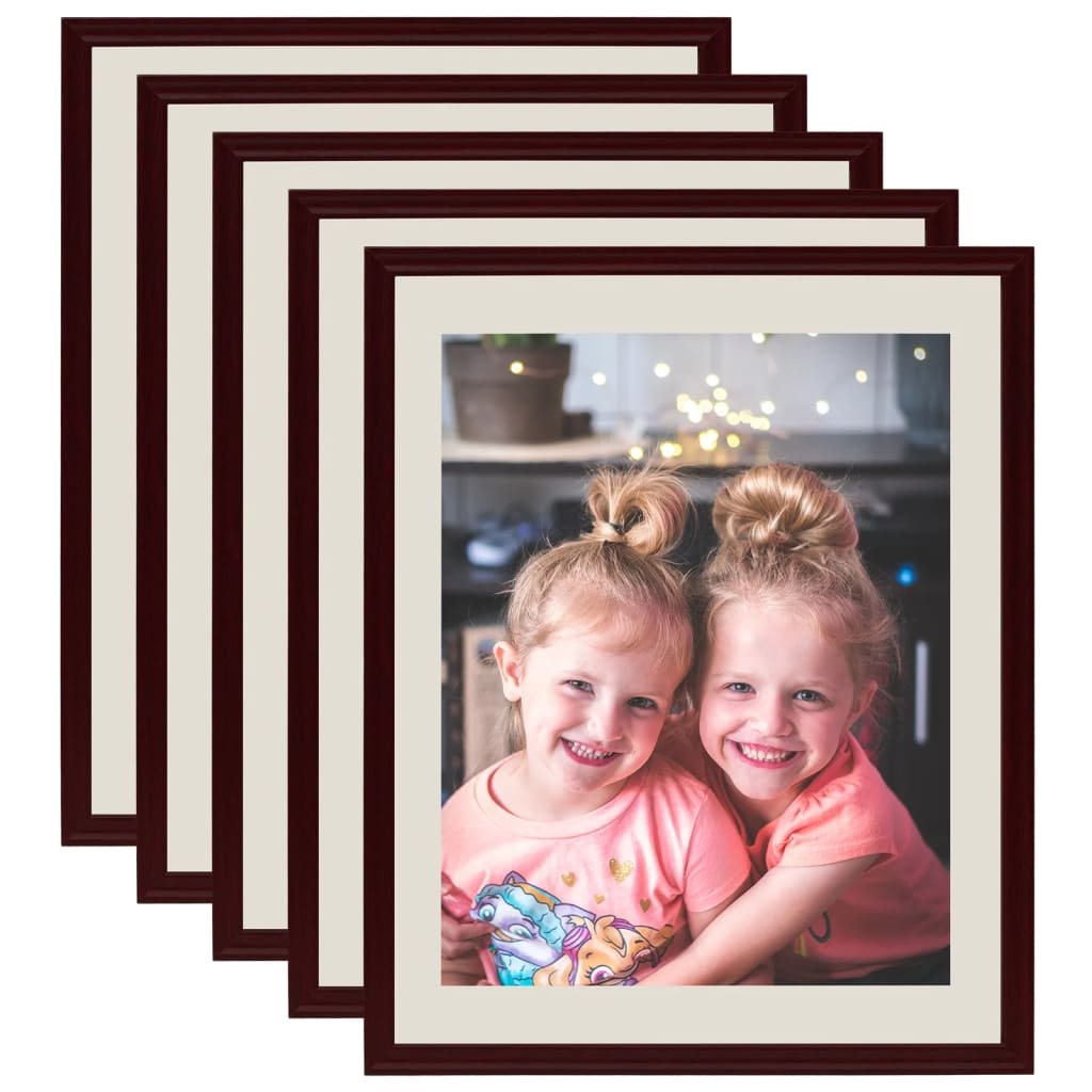 Berkfield Photo Frames Collage 5 pcs for Wall or Table Dark Red 50x60 cm