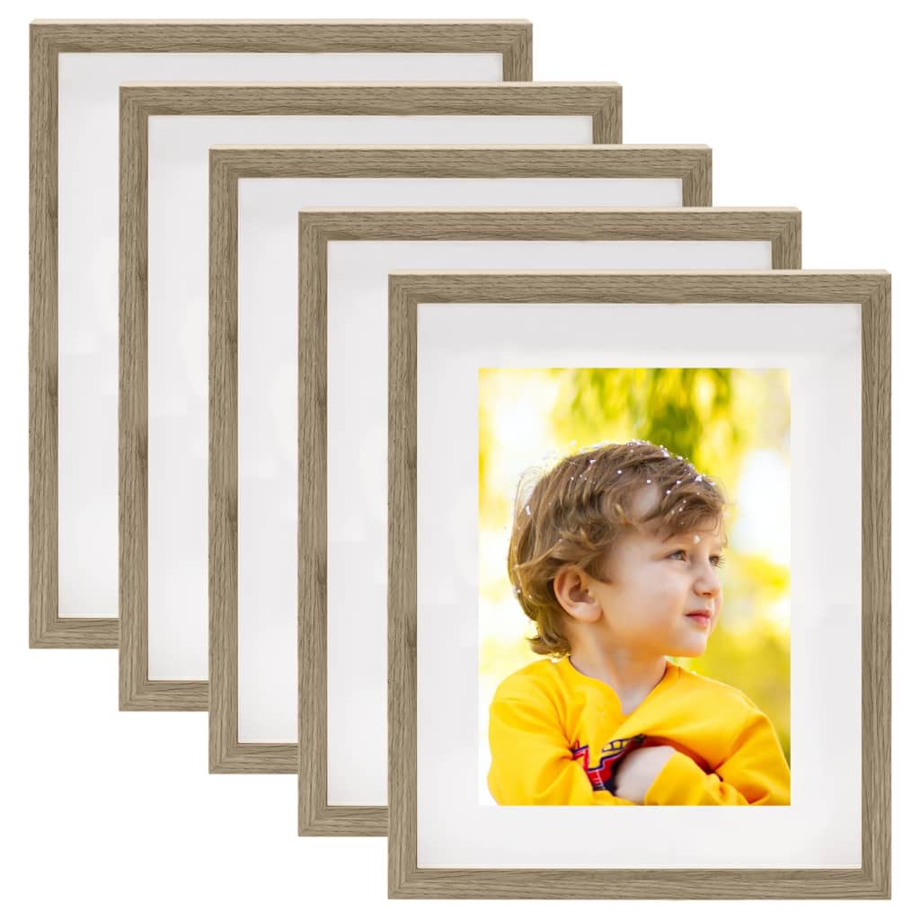 Berkfield 3D Box Photo Frames 5 pcs Dark Wood 21x29.7 cm for 15x20 cm Picture