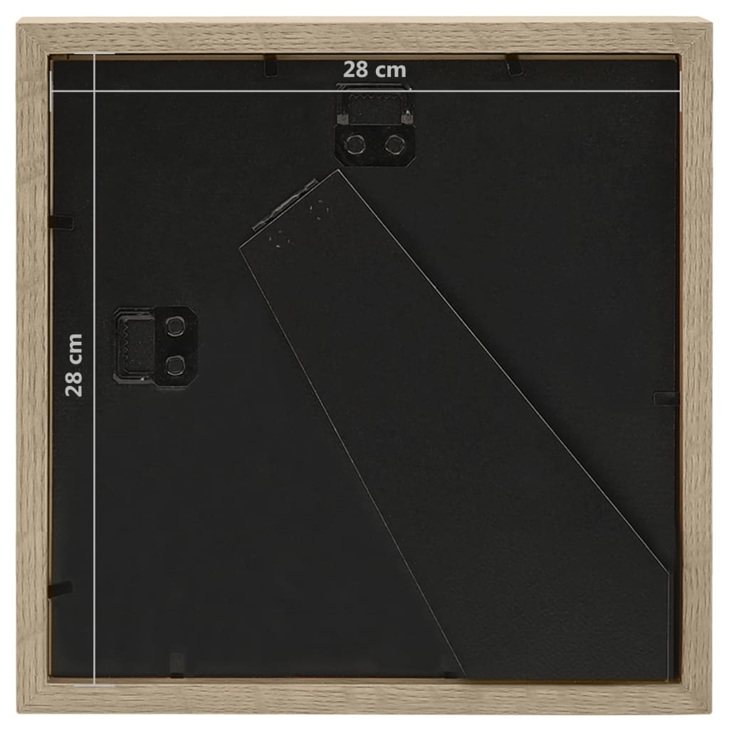 Berkfield 3D Box Photo Frames 3 pcs Dark Wood 28x28cm for 20x20cm Picture